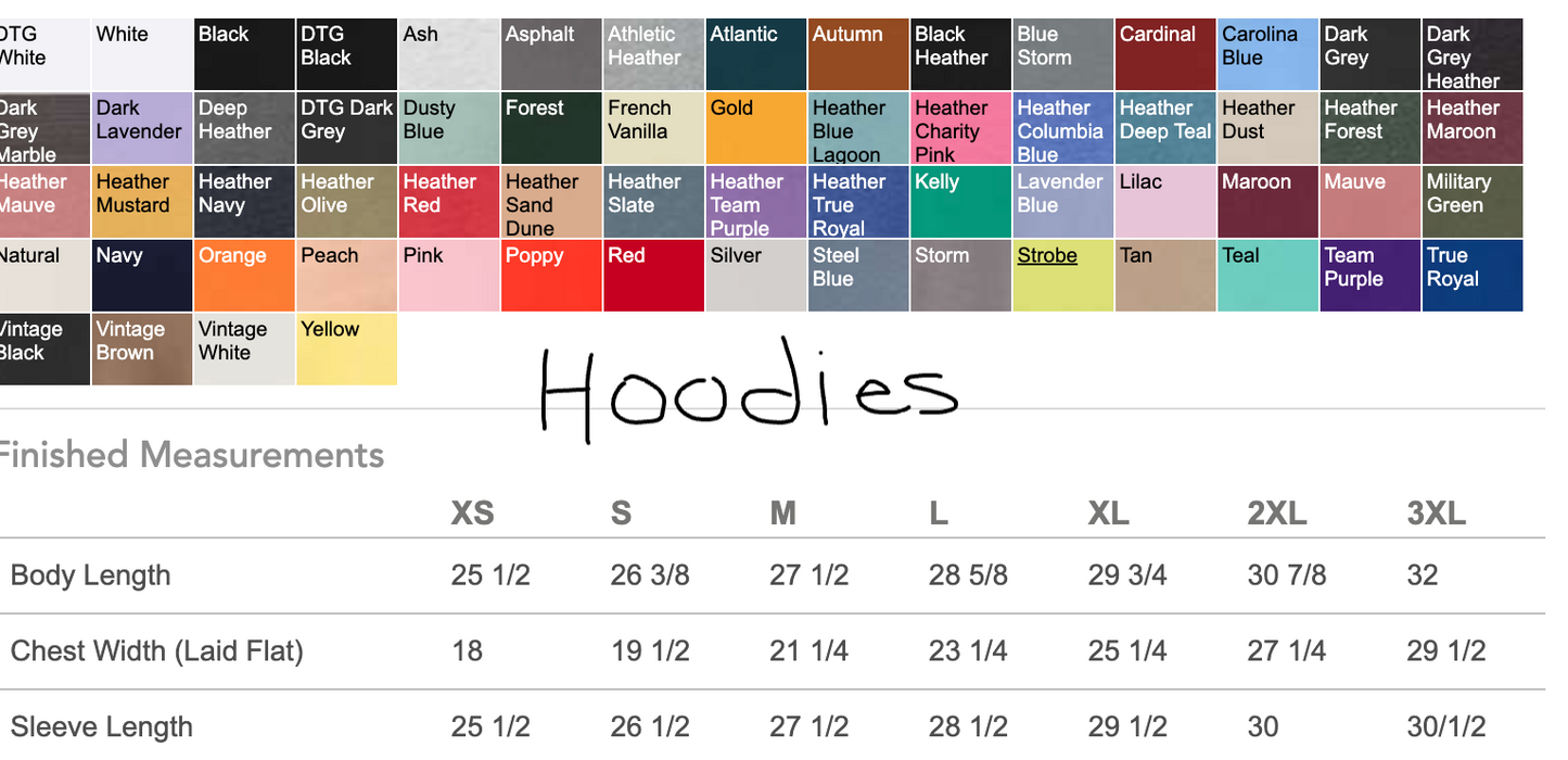 a chart with the names of hoddles