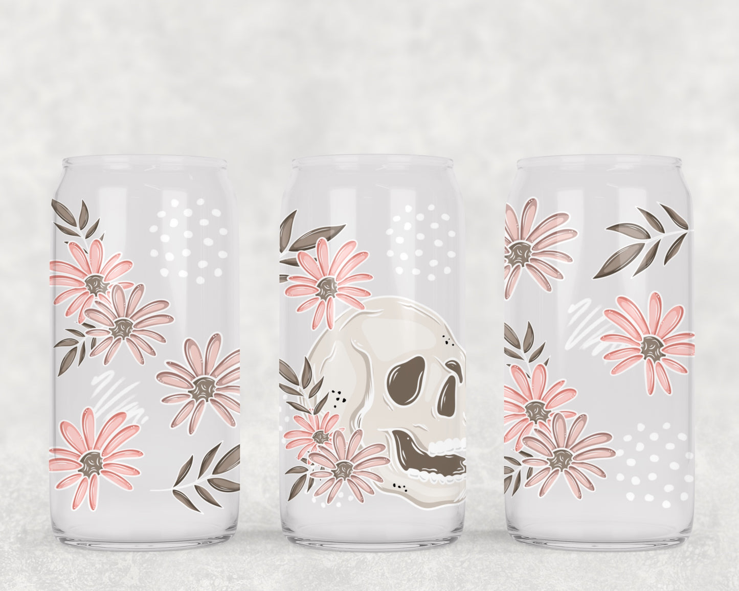 Floral Skull White