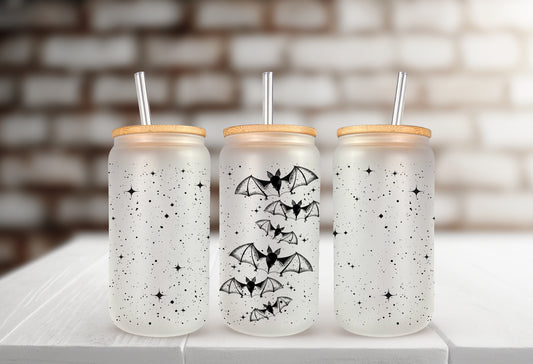 Bats & Stars Frosted Glass