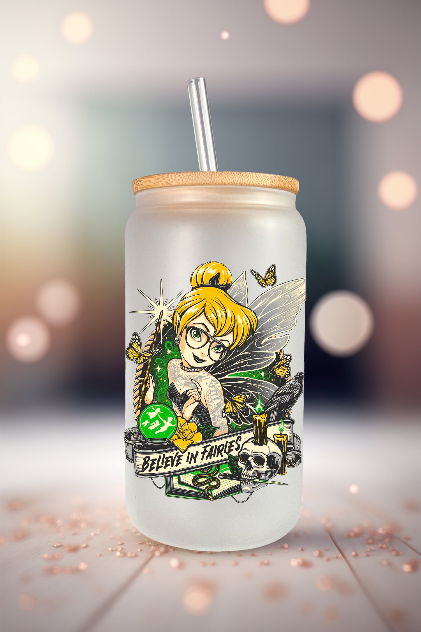 Believe in Fairies Frosted Glass